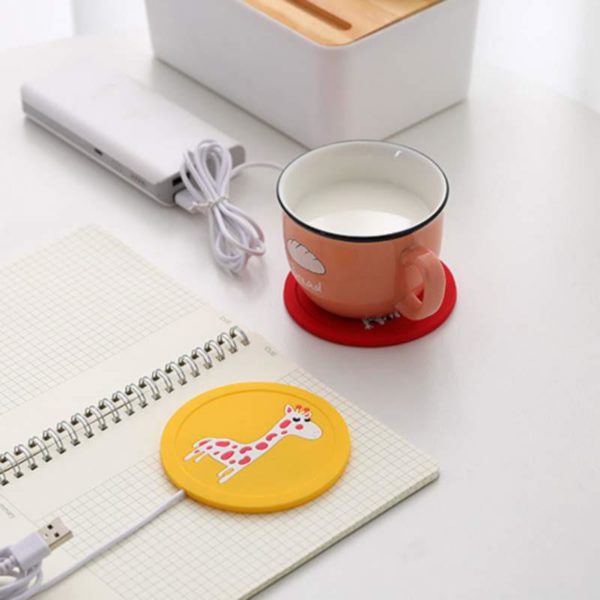 Electric Heating Coaster Drink Warmer Silicone Heater Mat Cute Cartoon Warmer Cup Pad