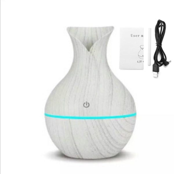 Air Freshener LED Light USB Eletric Wood Grain Ultrasonic Essential Aroma Humidifier Home & Office