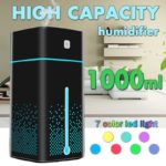 1000 ML Large Capacity Humidifier Essential Oil Aroma Ultrasonic Diffuser 7 Color LED Breathing Nigh